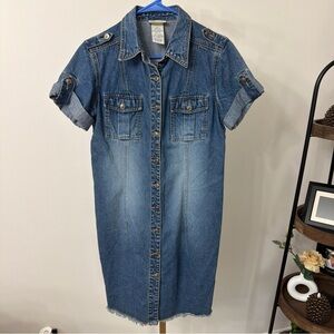 Faded Glory Blue Denim Midi Dress